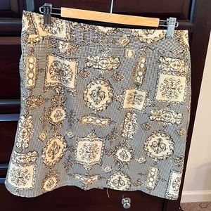 Talbots Tan and Black Pattern Skirt. 14P